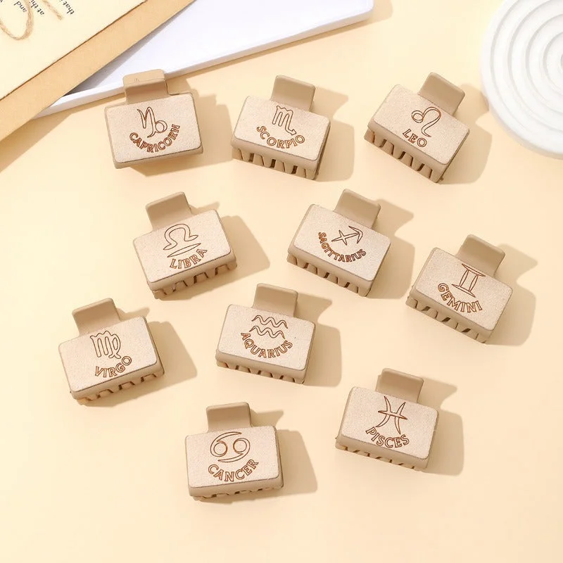 Wholesale Western Style Twelve Zodiac Carved Hair Clips