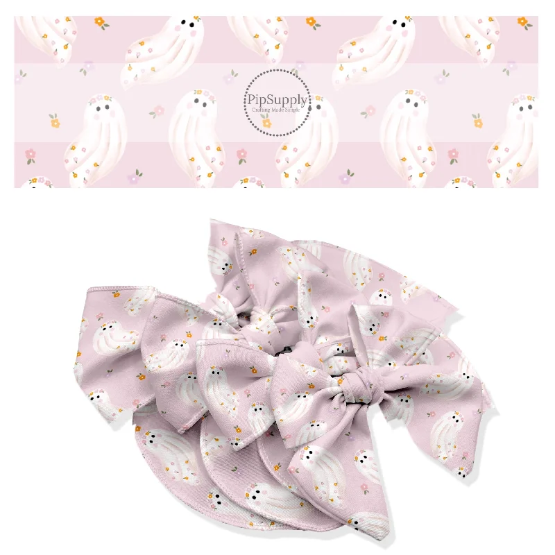 Flowery Boo Hair Bow Strips