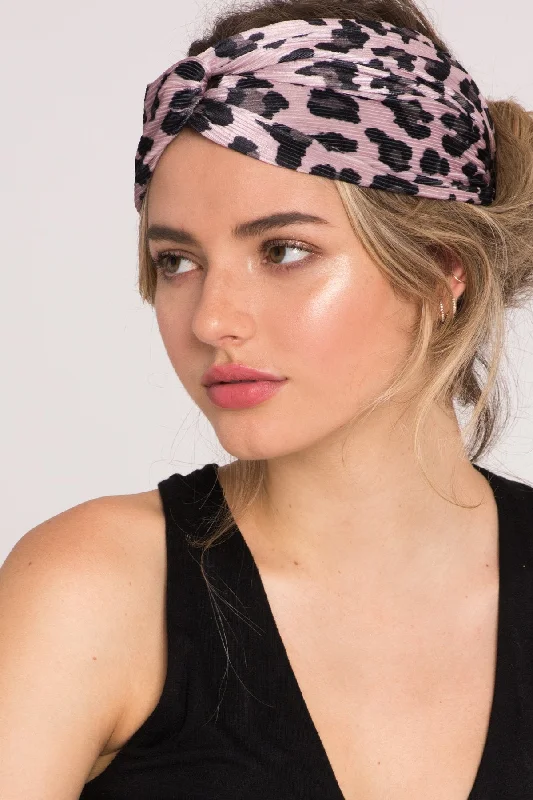 Deluxe Pink Leopard Print Headband