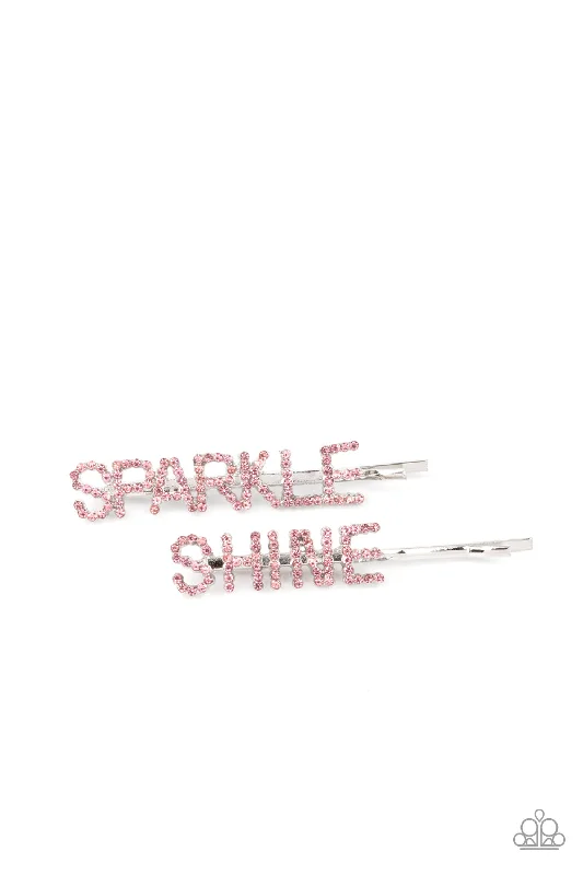 Center of the SPARKLE-verse Pink Hair Clip - Paparazzi Accessories