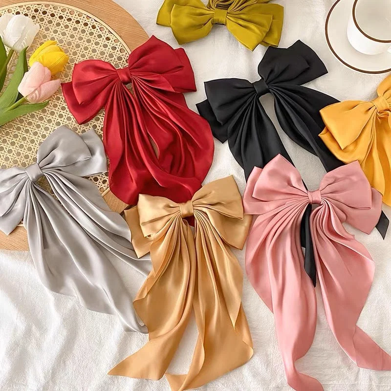 Wholesale Large Bow Ribbon Spring Clip Top Clip Hair Accessories