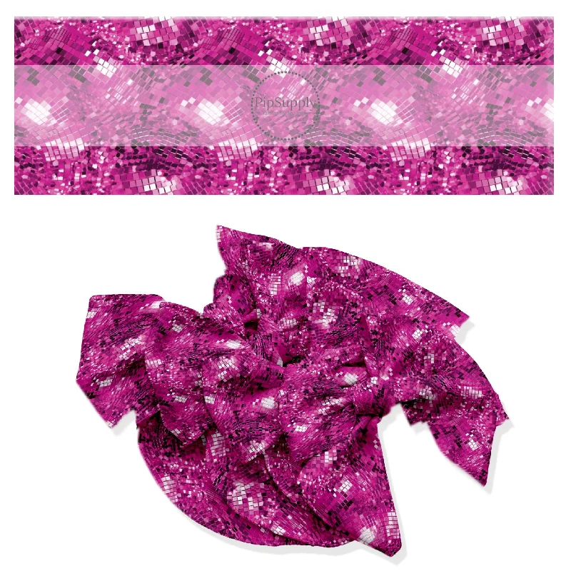 Pink Disco Hair Bow Strips