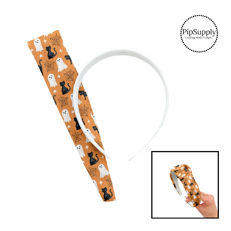 Ghosts and Cats Orange DIY Knotted Headband Kit