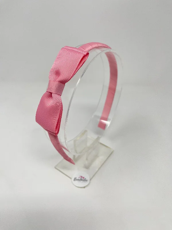 3 Inch Flat Bow Alice Band - Peony