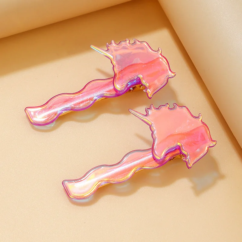 Wholesale Acrylic Unicorn Laser Hair Clip