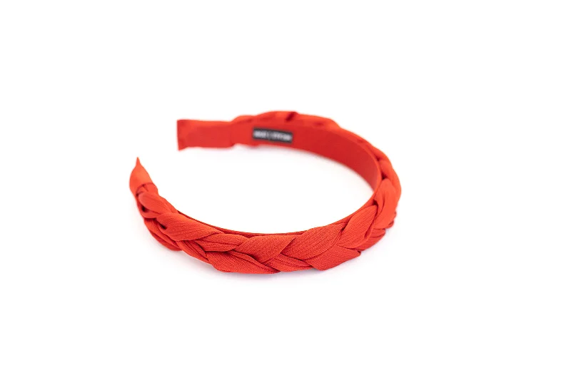 Red Satin Braided Headband