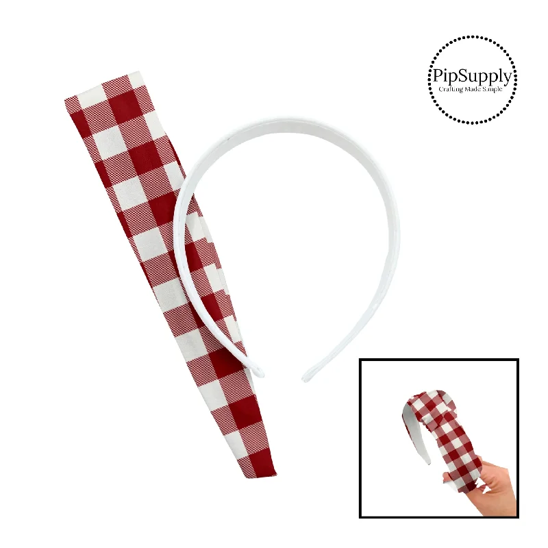 Rust Red Holly Jolly Gingham DIY Knotted Headband Kit