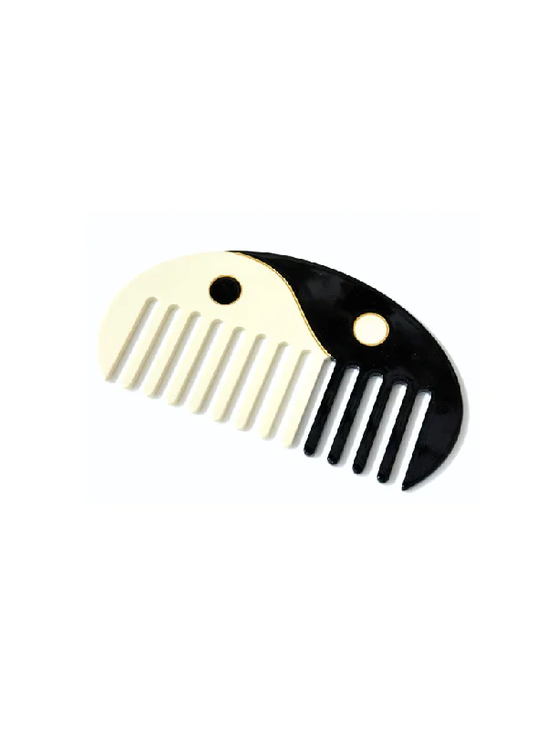 Hand-Painted Yin Yan Acetate Hair Comb