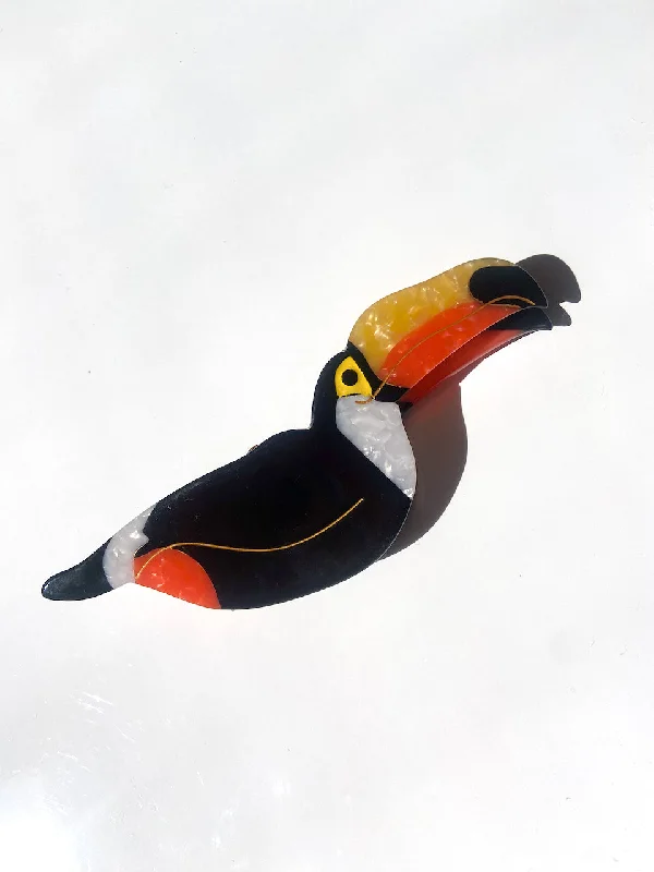 Hand-painted Toucan Bird Claw Hair Clip | Eco-Friendly