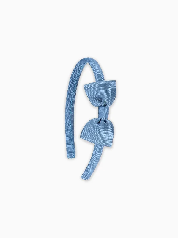 Dusty Blue Small Bow Girl Headband