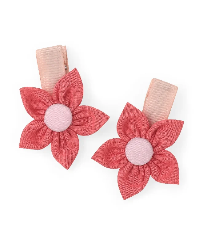 Flower Alligator Clip Set - Peach