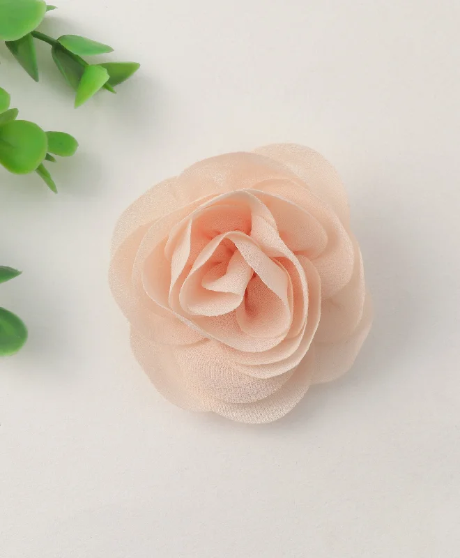 Delicate Rose Alligator Clip - Peach