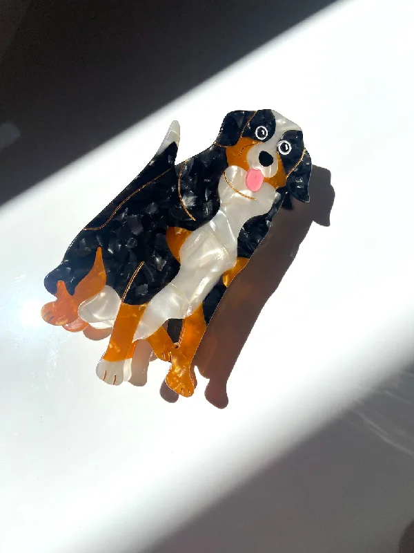 Hand-painted Bernese Mountain Dog Breed Claw Hair Clip | Eco-Friendly