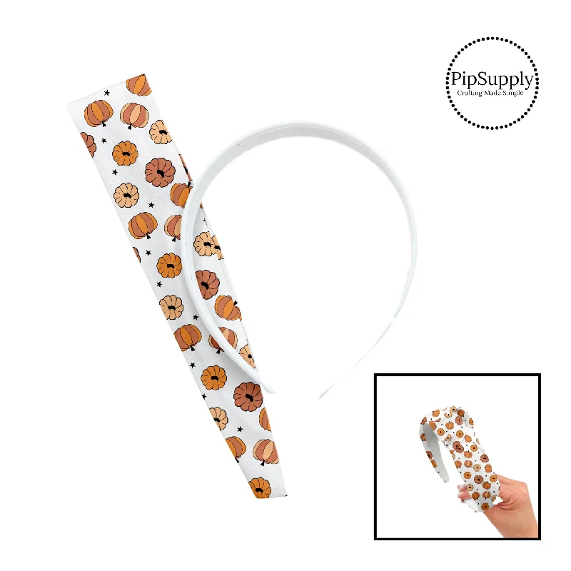 Stars and Multi Pumpkins Orange DIY Knotted Headband Kit